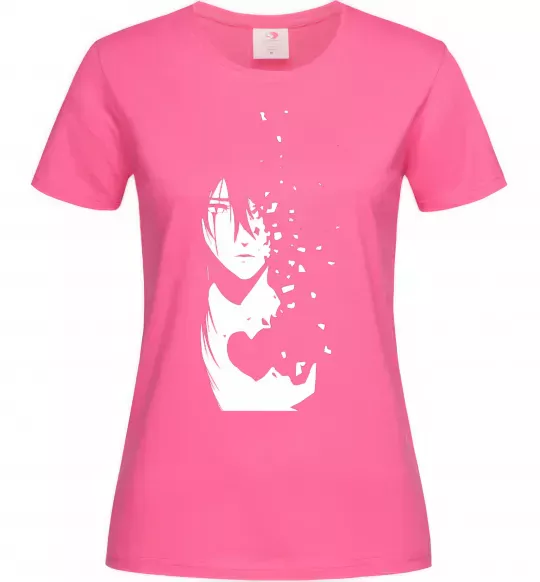 Женская футболка Anime boy without heart Ярко-розовый фото