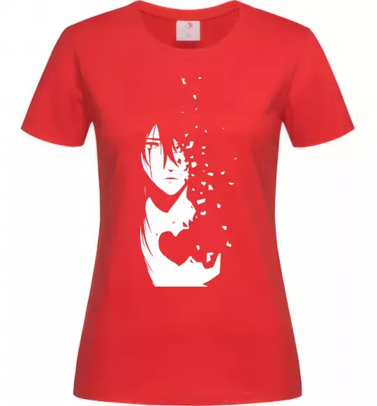 Женская футболка Anime boy without heart Красный фото