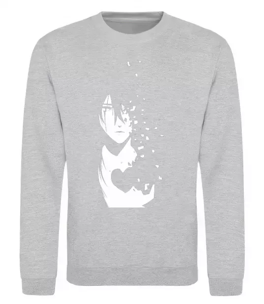 Свитшот Anime boy without heart Серый меланж фото
