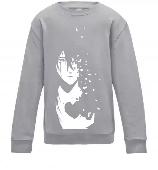 Дитячий світшот Anime boy without heart Сірий меланж фото