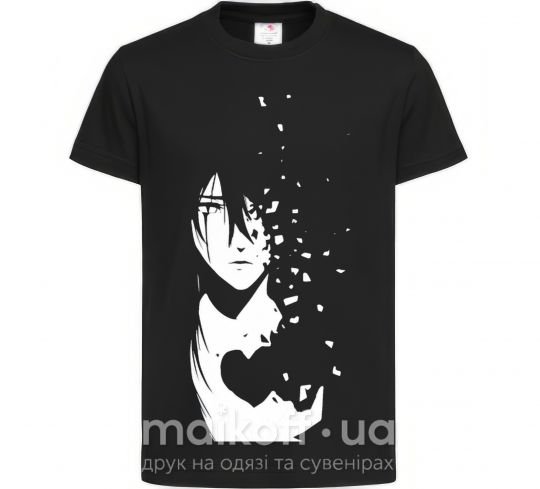 Детская футболка Anime boy without heart Черный фото