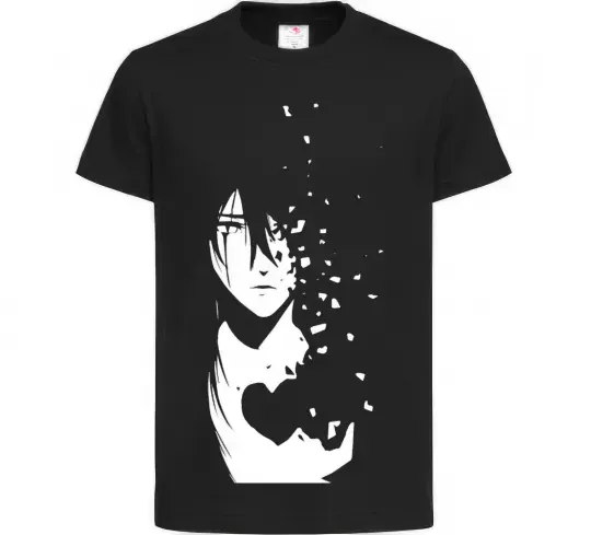 Детская футболка Anime boy without heart Черный фото