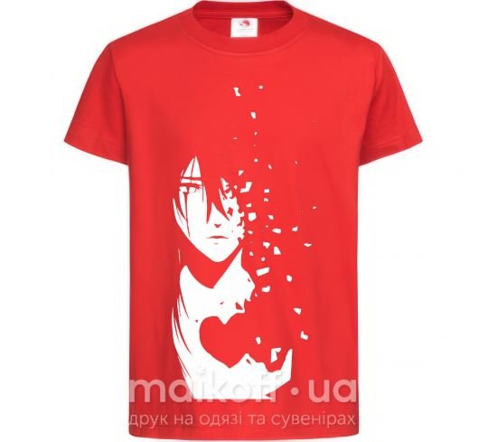 Детская футболка Anime boy without heart Красный фото