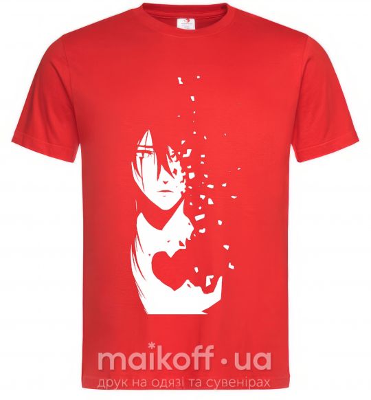 Мужская футболка Anime boy without heart Красный фото