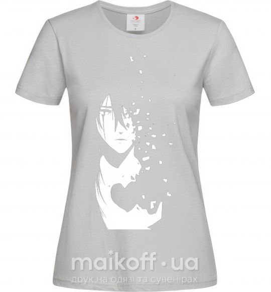 Женская футболка Anime boy without heart Серый фото