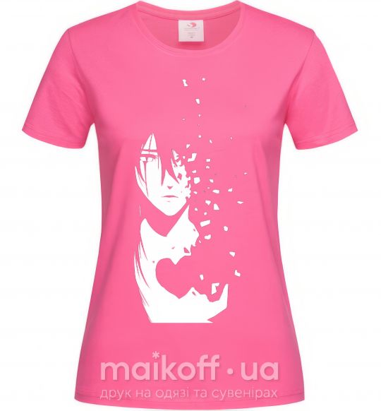 Женская футболка Anime boy without heart Ярко-розовый фото