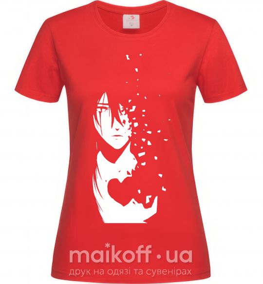 Женская футболка Anime boy without heart Красный фото