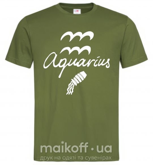 Мужская футболка Aquarius white Оливковый фото