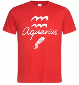 Мужская футболка Aquarius white Красный фото
