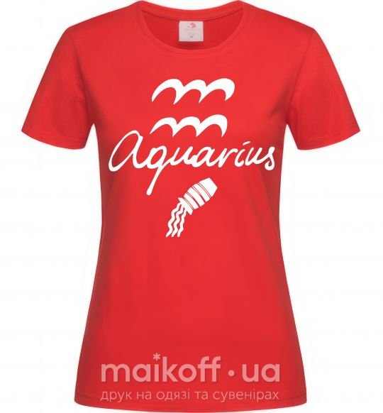Жіноча футболка Aquarius white Червоний фото
