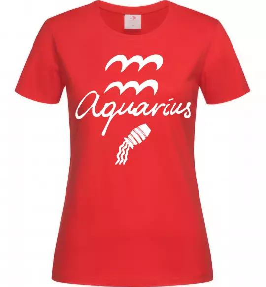 Женская футболка Aquarius white Красный фото
