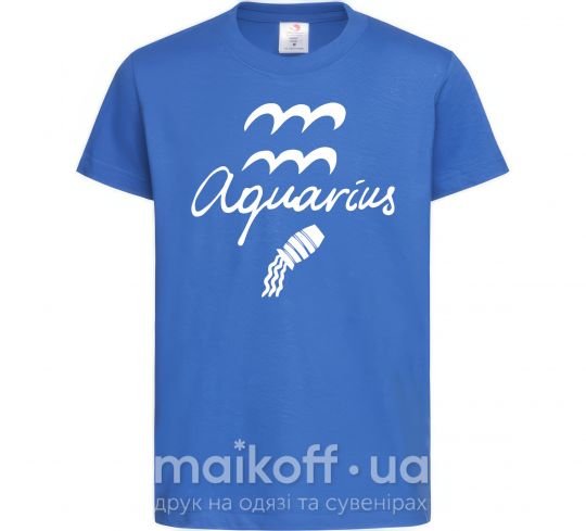 Детская футболка Aquarius white Ярко-синий фото