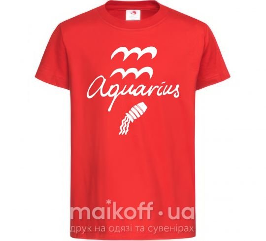 Дитяча футболка Aquarius white Червоний фото