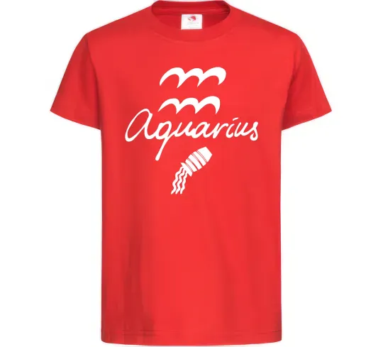 Дитяча футболка Aquarius white Червоний фото