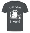 Чоловіча футболка I do what i want cat Графіт фото