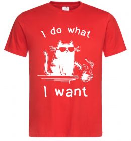 Мужская футболка I do what i want cat