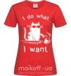 Жіноча футболка I do what i want cat Червоний фото