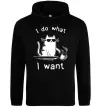 Мужская толстовка (худи) I do what i want cat Черный фото
