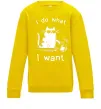 Детский Свитшот I do what i want cat Солнечно желтый фото