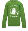 Детский Свитшот I do what i want cat Лаймовый фото