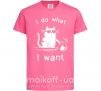 Дитяча футболка I do what i want cat Яскраво-рожевий фото