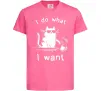 Дитяча футболка I do what i want cat Яскраво-рожевий фото