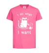 Детская футболка I do what i want cat Ярко-розовый фото