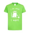 Детская футболка I do what i want cat Лаймовый фото