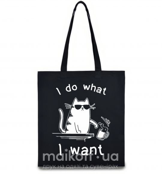 Эко-сумка I do what i want cat Черный фото