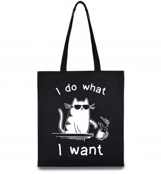 Эко-сумка I do what i want cat Черный фото
