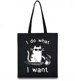 Эко-сумка I do what i want cat Черный фото