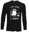 Лонгслів I do what i want cat Чорний Лонгслів I do what i want cat Чорний фото