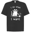 Футболка Оверсайз I do what i want cat Черный фото