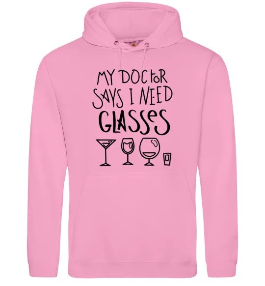 Мужская толстовка (худи) I need some glasses Розовый фото