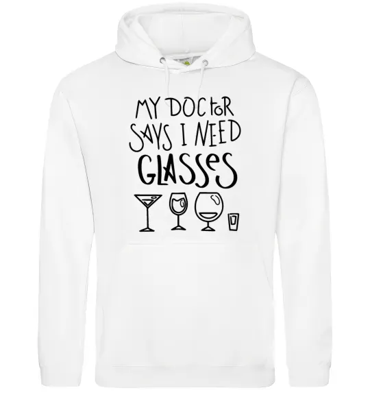Женская толстовка (худи) I need some glasses Белый фото
