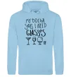 Женская толстовка (худи) I need some glasses Голубой фото