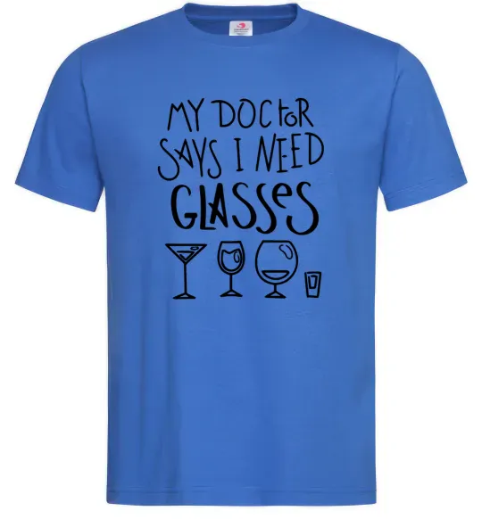 Мужская футболка I need some glasses Ярко-синий фото