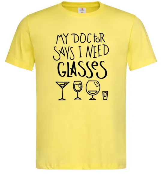 Мужская футболка I need some glasses Лимонный фото