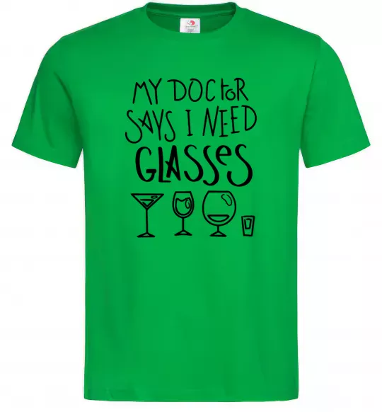 Мужская футболка I need some glasses Зеленый фото