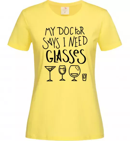 Женская футболка I need some glasses Лимонный фото