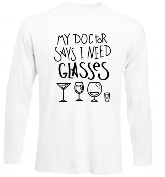 Лонгслів I need some glasses Білий фото