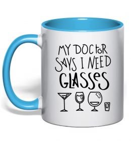 Чашка с цветной ручкой I need some glasses