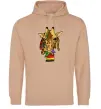 Мужская толстовка (худи) Жирафа жує траву Песочный фото