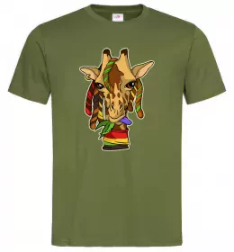 Мужская футболка Маленька жирафа Зеленый фото Мужская футболка Маленька жирафа Зеленый фото