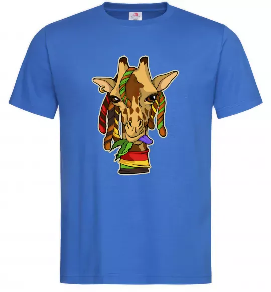 Чоловіча футболка Жирафа жує траву Яскраво-синій фото