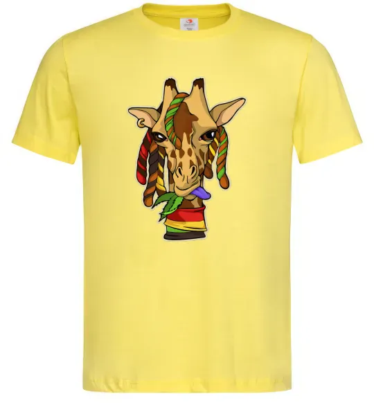 Чоловіча футболка Жирафа жує траву Лимонний фото