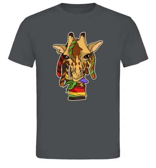 Чоловіча футболка Жирафа жує траву Графіт фото