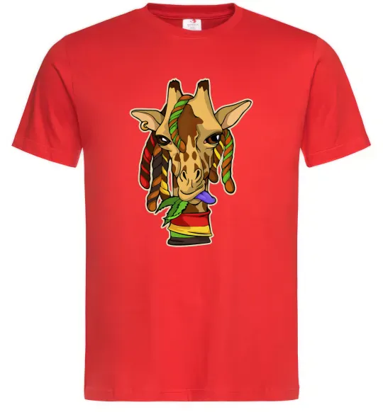 Чоловіча футболка Жирафа жує траву Червоний фото