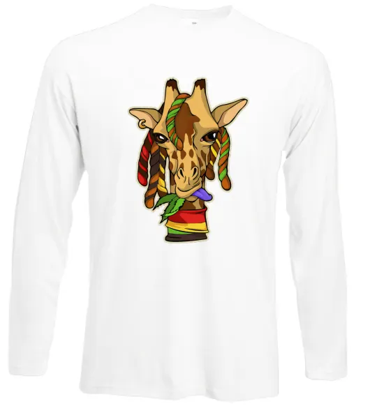 Лонгслів Жирафа жує траву Білий фото