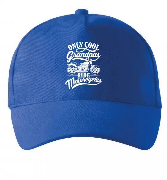 Кепка Only cool grandpas ride motorcycles Яскраво-синій фото